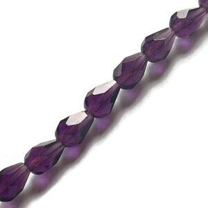 As Low As $2 Purple Velvet Faceted Czech Bead Drops 7mm x 5mm (15)